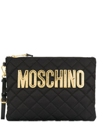 Moschino Quilted Logo Clutch