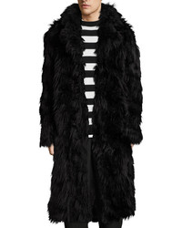 McQ Alexander Ueen Iggy Shaggy Faux Fur Long Coat