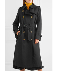 Givenchy Belted Double Breasted Cotton And Linen Blend Twill Coat