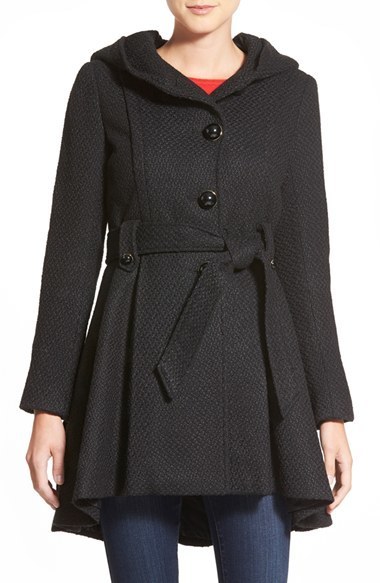 belted skirted coat