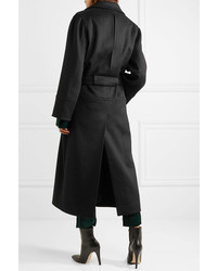 Pallas Belted Wool Blend Coat Black