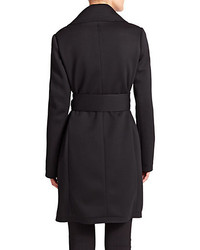 Donna Karan Binded Jersey Belted Coat