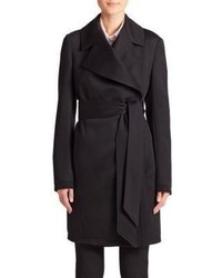 Donna Karan Binded Jersey Belted Coat