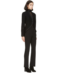 Givenchy Black Boiled Wool Tail Coat