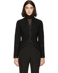 Givenchy Black Boiled Wool Tail Coat