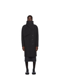Acne Studios Black Ciara Boiled Wool Coat, $540 | SSENSE | Lookastic