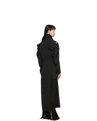 Yohji Yamamoto Black Deconstructed Shoulder Asymmetrical Coat