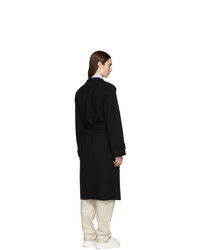 Joseph Black Double Wool Gloss Lista Coat
