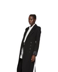 Ann Demeulemeester Black Gabardine Coat