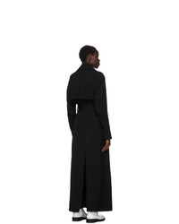 Ann Demeulemeester Black Long Gabardine Coat