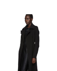 Ann Demeulemeester Black Long Gabardine Coat