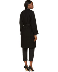 Isabel Marant Black Wool Belted Terry Coat