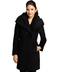 Elie Tahari Black Wool Blend Oversize Collar Janine Coat