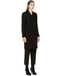 Rick Owens Black Wool Double Breasted Coat
