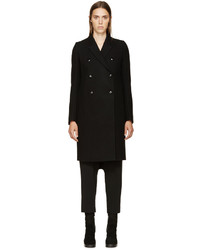Rick Owens Black Wool Double Breasted Coat
