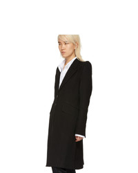 Ann Demeulemeester Black Wool Lapel Button Coat