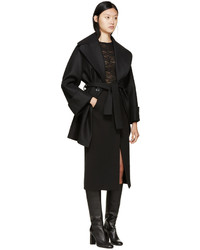 Carven Black Wool Oversized Coat