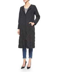 Eileen Fisher Bonded Snap Front Long Coat