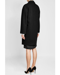 Moschino Boutique Virgin Wool Coat With Ruffle