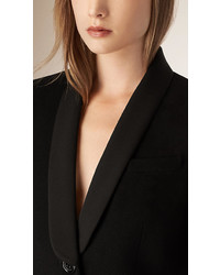 Burberry Bow Detail Wool Cashmere Tailored Coat