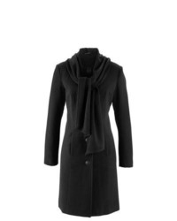 bpc selection Scarf Collar Coat In Black Size 12