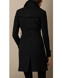Burberry Brit Single Breasted Double Wool Twill Trench Coat