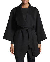 Neiman Marcus Cashmere Collection Luxury Double Faced Cashmere Kimono Wrap Coat