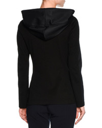 Giorgio Armani Cashmere Lined Hooded Coat Black