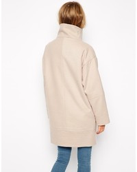Asos Collection Coat With Wrap Front Funnel Neck