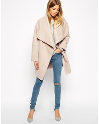 Asos Collection Coat With Wrap Front Funnel Neck