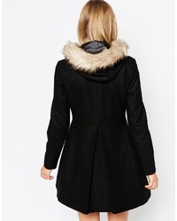 Asos Collection Duffle Coat With Faux Fur Hood