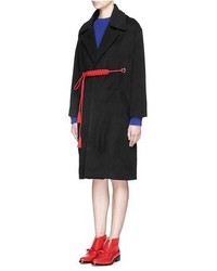 Cynthia Xiao Braided Paracord Belt Oversize Patchwork Coat