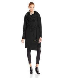 Diane von Furstenberg Beaux Wool Blend Wrap Coat