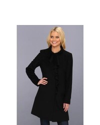 DKNY Ruffle Walker Coat Coat Black