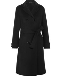 Bottega Veneta Double Breasted Cashmere Coat Black
