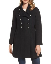 GUESS Double Breasted Fit Flare Coat