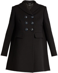 Alexander McQueen Double Breasted Wool And Silk Blend Coat