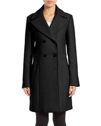 Cole Haan Double Breasted Wool Blend Coat