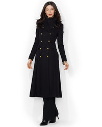 Lauren Ralph Lauren Double Breasted Wool Cashmere Blend Maxi Coat