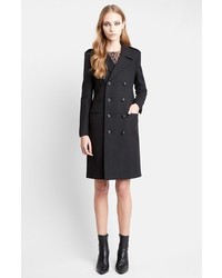 Saint Laurent Double Breasted Wool Chesterfield Coat