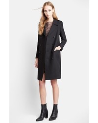 Saint Laurent Double Breasted Wool Chesterfield Coat