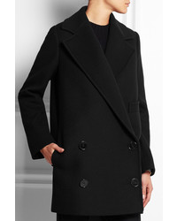 Stella McCartney Edith Double Breasted Wool Blend Coat Black