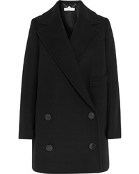 Stella McCartney Edith Double Breasted Wool Blend Coat Black