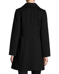 Fleurette Empire Waist Wool Blend Coat Black