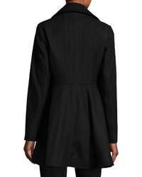 Laundry by Shelli Segal Fit And Flare Wool Blend Coat Black