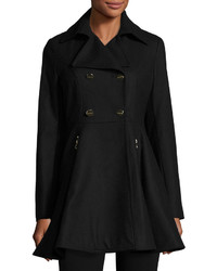 Laundry by Shelli Segal Fit And Flare Wool Blend Coat Black