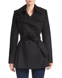 Via Spiga Fitted Wool Blend Trench Coat