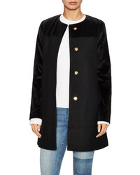 French Connection Collarless Contrast Tall Coat