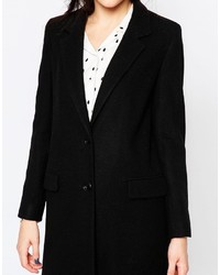 Helene Berman Two Button Longline Coat In Black
