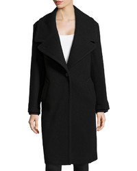 Halston Heritage Oversized Collar Wool Coat Black